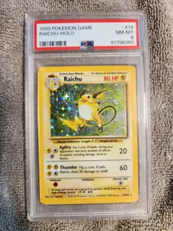 Pokemon PSA 8 Base Set Raichu Holo 14/102 PSA 8 - Image 1