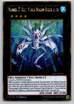 Number 37: Hope Woven Dragon Spider Shark PGL3-EN007 Premium Gold YGO 1st Ed. LP - Image 1