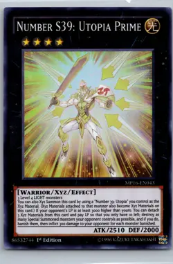 Yu-Gi-Oh TCG Number S39: Utopia Prime MP16-EN043 Super Rare 1st Edition NM - Image 1