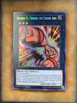 Yugioh Number 51: Finisher the Strong Arm DRL3-EN024 Secret Rare 1st Ed NM - Image 1