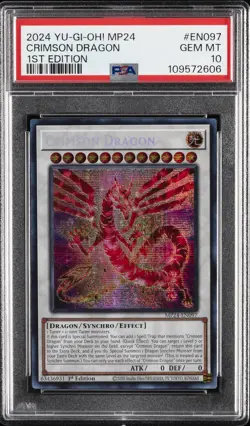 2024 YU-GI-OH! MP24-25TH ANV TIN: DUELING MIRRORS 1ST ED CRIMSON DRAGON PSA 10 - Image 1