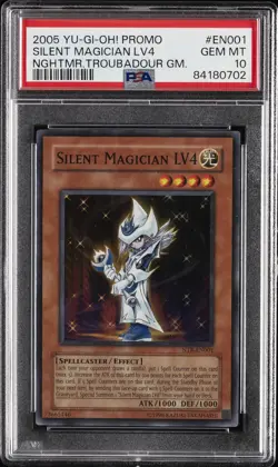 2005 YU-GI-OH! PROMO NIGHTMARE TROUBADOUR GAME #EN001 SILENT MAGICIAN LV4 PSA 10 - Image 1