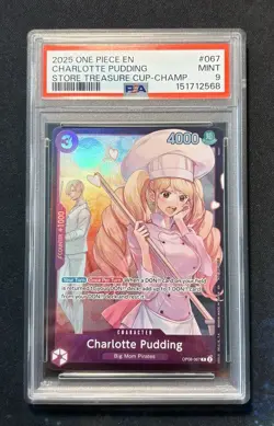 Charlotte Pudding OP08-067 Store Treasure Cup 2025 One Piece TCG English PSA 9 - Image 1