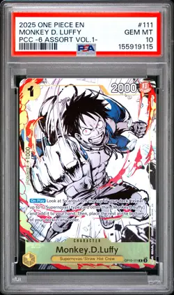 2025 ONE PIECE PREMIUM CARD COLLECTION -6 ASSORT VOL.1- MONKEY D. LUFFY PSA 10 - Image 1