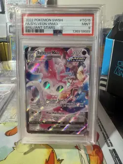 Pokemon TCG Sylveon VMAX Trainer Gallery Holo Card TG15/TG30 PSA 9 - Image 1