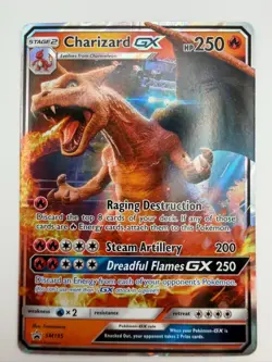 Charizard GX SM195 Sun & Moon Promo Holo Pokemon Card MP (standard size) - Image 1