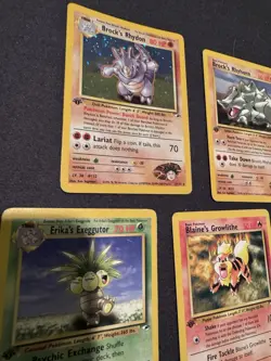 Pokemon TCG Vintage 1st Edition Gym Heroes 11 Card Lot - Brock's Rhydon Holo + - Image 2