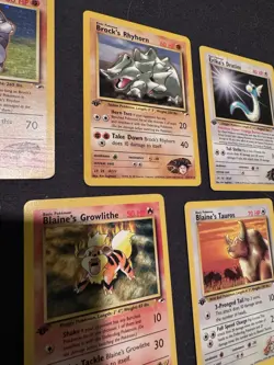 Pokemon TCG Vintage 1st Edition Gym Heroes 11 Card Lot - Brock's Rhydon Holo + - Image 3