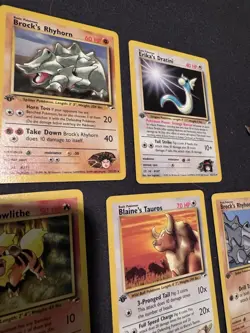 Pokemon TCG Vintage 1st Edition Gym Heroes 11 Card Lot - Brock's Rhydon Holo + - Image 4