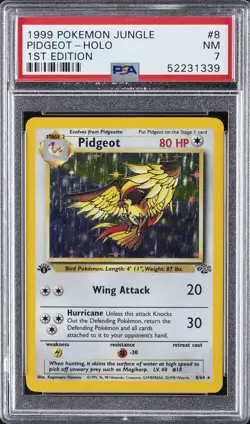 1999 POKEMON JUNGLE 1ST ED #8 PIDGEOT-HOLO PSA 7 - Image 1