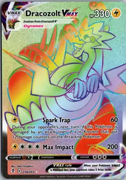 Dracozolt VMAX (Secret) Secret Rare SWSH07: Evolving Skies 210/203 NM Pokemon - Image 1