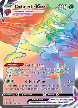 Orbeetle VMAX - 186/185 - Hyper Rare LP TCG Pokemon - Image 1