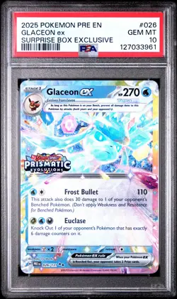 2025 POKEMON PRE EN-PRISMATIC EVOLUTIONS #026 GLACEON EX PSA 10 - Image 1