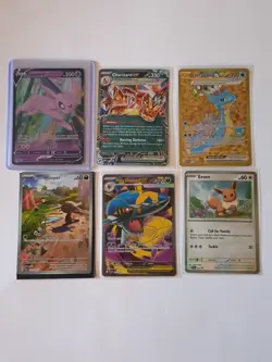 Pokemon Lapras Gold, Eevee, Charizard, Espeon Promos-Full Art Holo Card Lot - Image 1