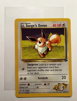 Pokemon TCG LT. SURGE’S EEVEE 51/132 Regular. Gym Challenge (2000). NM/M - Image 3