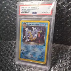 2000 POKEMON ROCKET #8 DARK GYARADOS-HOLO PRERELEASE team PSA 7 NM - Image 4