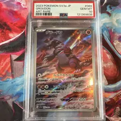 Pokemon SV3a Raging Surf Groudon 069/062 Art Rare Holo PSA 10 JP (2023) - Image 1