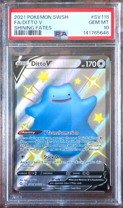 PSA 10 - Ditto V Sv118/Sv122 - Shining Fates - Shiny Vault Holo - Pokemon TCG - Image 1