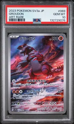 Pokemon Groudon Pokemon Japanese Sv3a-Raging Surf 069 PSA 10 - Image 1
