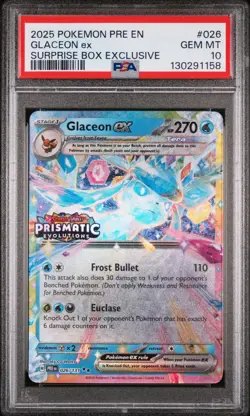 2025 POKEMON PRE EN-PRISMATIC EVOLUTIONS #026 GLACEON EX PSA 10 - Image 1