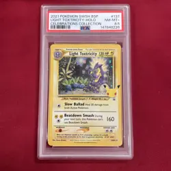 GRADED PSA 8.5 2021 Pokemon SWSH BSP Light Toxricity-Holo Celebration Collection - Image 1