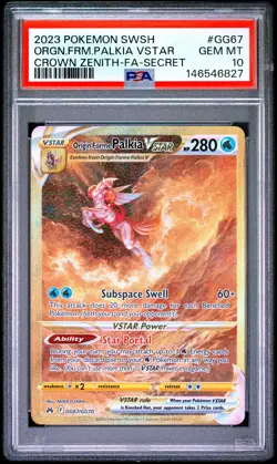 POKEMON SWORD & SHIELD CROWN ZENITH FULL ART/ORIGIN FORME PALKIA VSTAR PSA 10 - Image 1