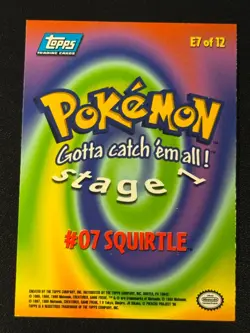 Squirtle 07 Pokemon Topps E7 of 12 - Image 2