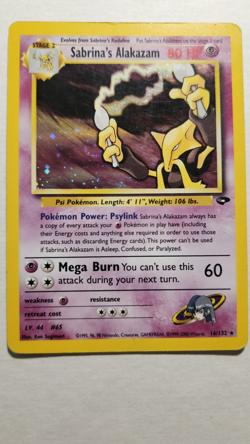 2000 Vintage Sabrina's Alakazam 16/132- Gym Challenge Holo Rare Pokemon TCG - LP - Image 1