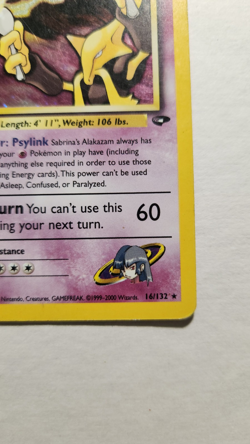 2000 Vintage Sabrina's Alakazam 16/132- Gym Challenge Holo Rare Pokemon TCG - LP - Image 3