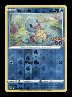 Squirtle Reverse Holo Common Pokemon GO 015/078 LP Pokemon LP - Image 1