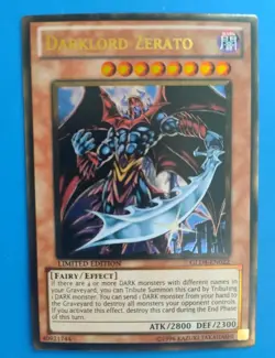Near Mint Yugioh Darklord Zerato - GLD4-EN022 - Gold Rare - Limited Edition - Image 1