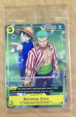 One Piece TCG Roronoa Zoro OP10-113 Set Sail Event Promo SEALED NM Luffy - Image 1