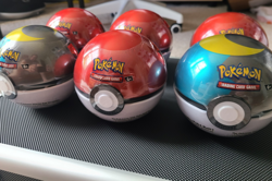 Pokemon Pokeball Tin Factory Sealed Lot of 6 Poke And Moon Ball 18 Booster Packs - Image 1