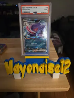 PSA 9 Pokemon Gengar ex 104/162 Sv05: Temporal Forces Holo - Image 1