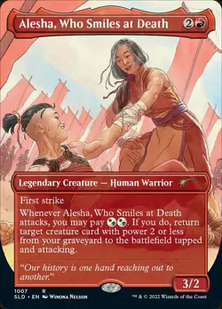1x Alesha, Who Smiles at Death ~~ Borderless (1007) - Foil NM-Mint, English Secr - Image 1