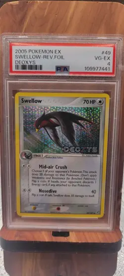 Pokemon EX Deoxys Swellow Card 49/107 2005 Reverse Holo PSA 4 - Image 1
