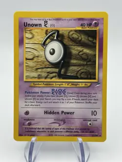 Pokemon Unown G 27/105 Neo Destiny NM Pack Fresh WOTC English (A4) - Image 1