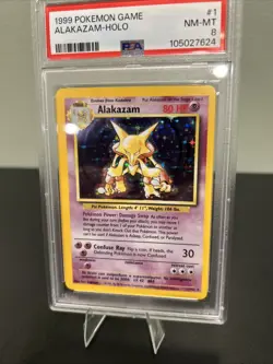 Pokemon 1999 Base Set Alakazam Holo PSA 8 1/102 Wizards of the Coast - Image 2