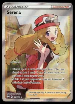 Pokemon Cards Serena 193/195 Silver Tempest Ultra Rare NM - Image 1
