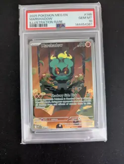 Pokemon TCG Marshadow 146/132 ME01 Rare Mega Evolutions Illustration PSA 10 Gem - Image 1