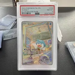 Pokemon TCG 2023 SV02 Paldea Evolved Quaxly 206/193 Illus Rare Holo PSA 8 - Image 1