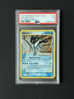 2005 Pokemon Gold Star EX Unseen Forces RARE #115 Suicune HOLO PSA 1 ❄ - Image 1