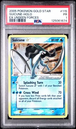 2005 Pokemon Gold Star EX Unseen Forces RARE #115 Suicune HOLO PSA 1 ❄ - Image 3