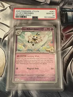 2025 POKEMON JTG EN-JOURNEY TOGETHER | REVERSE HOLO LILLIE'S RIBOMBEE 067 PSA 10 - Image 1