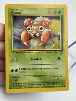 Pokemon Paras 85/130 Base Set 2 NM Pack Fresh WOTC English (A4) - Image 3
