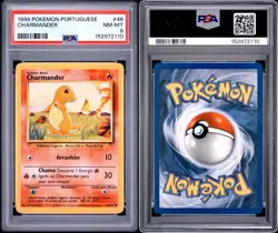 1999 Pokemon Portuguese Charmander 46/102 Base Set PSA 8 Vintage WOTC - Image 3
