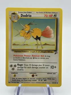 Pokemon Dodrio 37/130 Base Set 2 NM Pack Fresh WOTC English (A4) - Image 1