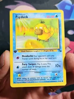 Psyduck Common #53 | 1st Edition Fossil Set Pokemon TCG MP+ - Image 3