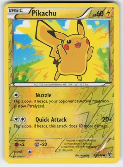 Pikachu 42/146 Common XY Pokemon Reverse Holo Moderately Played - Image 1