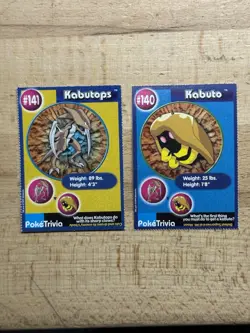 1999 Pokemon Burger King PokeTrivia Kabuto Kabutops Evolution Set, Original 151 - Image 1